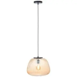 Flitsaanbieding Brilliant Kaizen Hanglamp Glas Hanglamp Metaal Zwart Beige | 350mm - Geschikt voor 1x E27