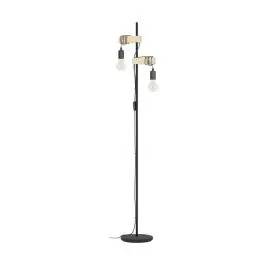 Eglo Vloerlamp Townshend Staal Hout Zwart Bruin | IP20 - Geschikt voor 2x E27 Flitsaanbieding