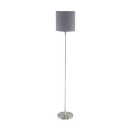 Eglo Vloerlamp Pasteri Staal Satijn Nikkel Grijs | IP20 - Geschikt voor 1x E27 Veilige Betaling