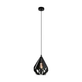 Direct Verzonden Eglo Hanglamp Carlton 5 Staal Zwart | IP20 - Geschikt voor 1x E27