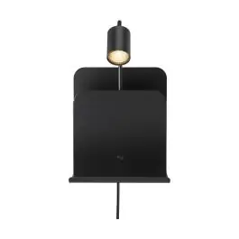 Bestseller Nordlux Wandlamp Roomi Metaal Zwart | IP20 - Geschikt voor 1x GU10 - met USB