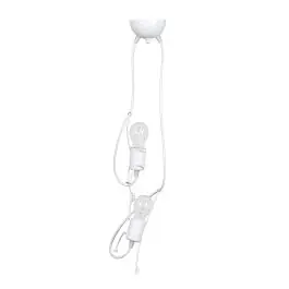 Korting Emibig Hanglamp Bobi Staal Wit | Geschikt voor 2x E27 - Max 15W