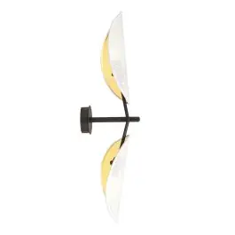 Gratis Retour Emibig Wandlamp Vene Staal Zwart | Geschikt voor 2x E14 - Max 10W