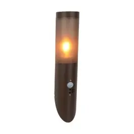 Flitsaanbieding Eglo Wandlamp Helsinki Roestvrij Staal Bruin | IP55 - Geschikt voor 1x E27 - Bewegingssensor