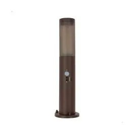 Uitverkoop Eglo Sokkel Lamp Helsinki Roestvrij Staal Bruin | IP65 - Geschikt voor 1x E27 - Bewegingssensor