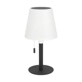 Aanbieding Eglo Tafellamp Montapalma Solar Staal Zwart 2W 190lm - 830 Warm Wit | IP54 - Dimbaar - USB-C