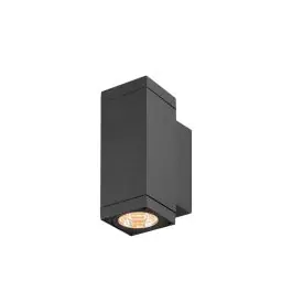 Aanbieding SLV Theo Pro S Up/Down Wandlamp Aluminium Antraciet 12W 1400lm - 827 Zeer Warm Wit | Buitenverlichting - IP65